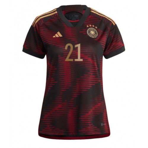 Tyskland Ilkay Gundogan #21 Bortatröja Kvinnor VM 2022 Kortärmad
